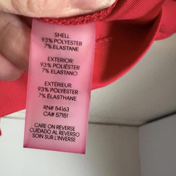 Tommy Hilfiger | Women’s Red Scuba Flutter Ruffle Cap Sleeve Sheath Dress Size 8 - Picture 9 of 9